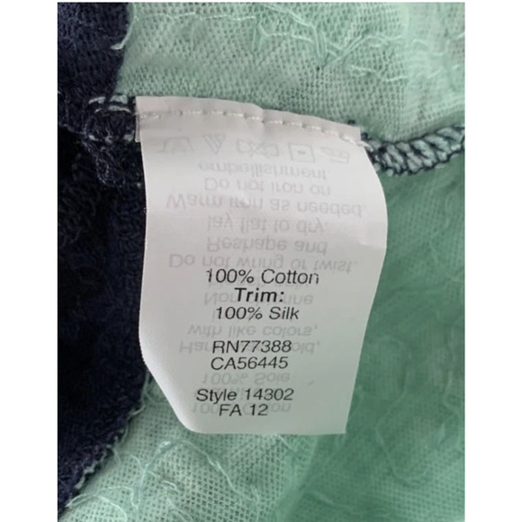 J Crew Shirt Womens Small Navy Green Sequins Silk Trim Tank Top Style 14302 - Picture 6 of 7